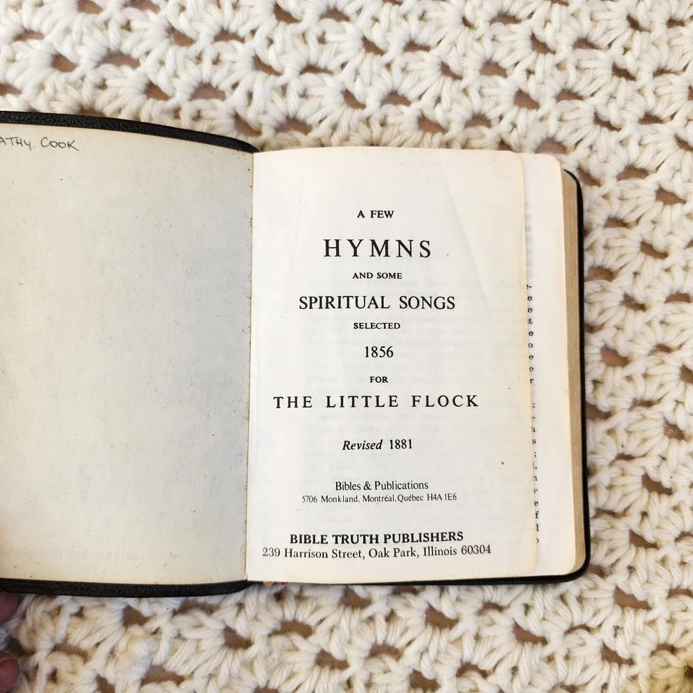 1881 A Few Hymns And Some Spiritual Songs Selected 1856 For The Little Flock Rev